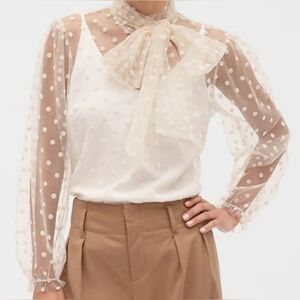 Banana Republic Sheer Dot Top